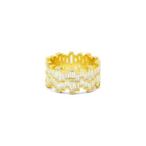 18k Layered Baguette Diamond Band