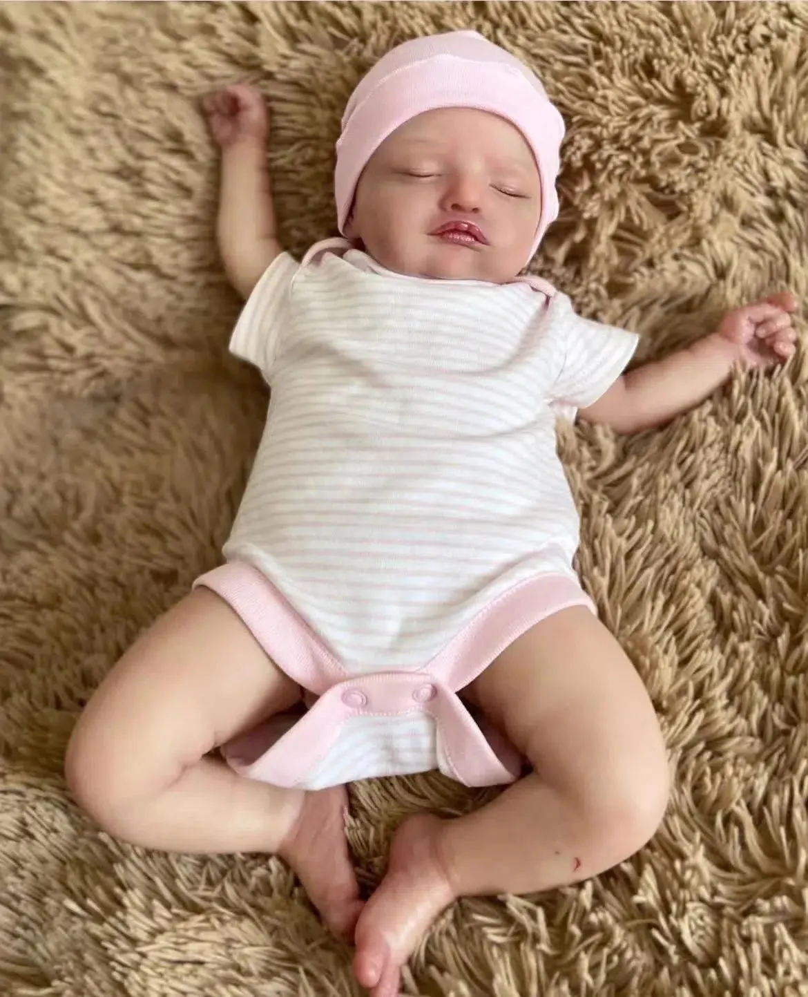 19-Inch Rosalie Reborn Doll Kit Painted Vinyl with 3D Veins and Cloth Body