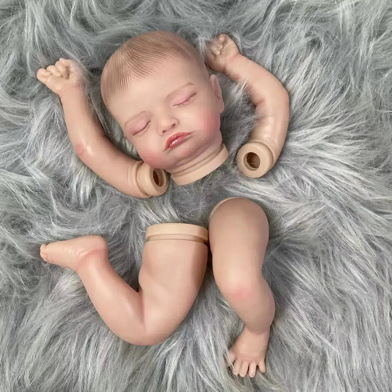 19-Inch Rosalie Reborn Doll Kit Painted Vinyl with 3D Veins and Cloth Body