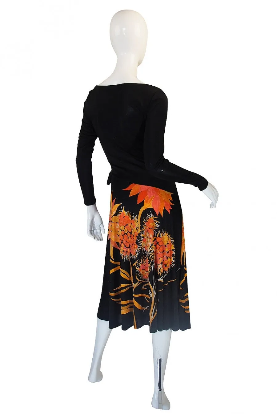 1970s Mac Tac Jersey Print Dress