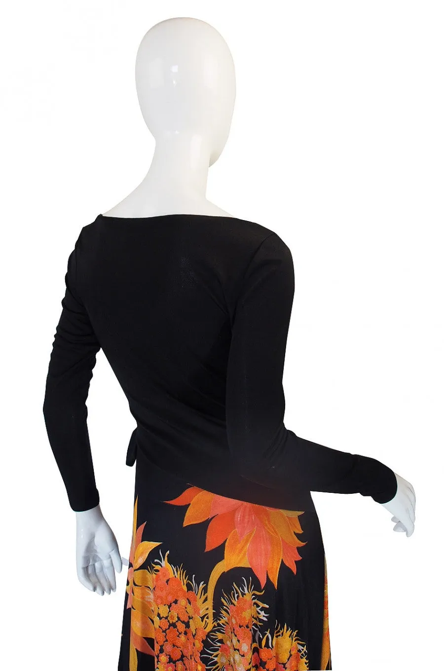 1970s Mac Tac Jersey Print Dress