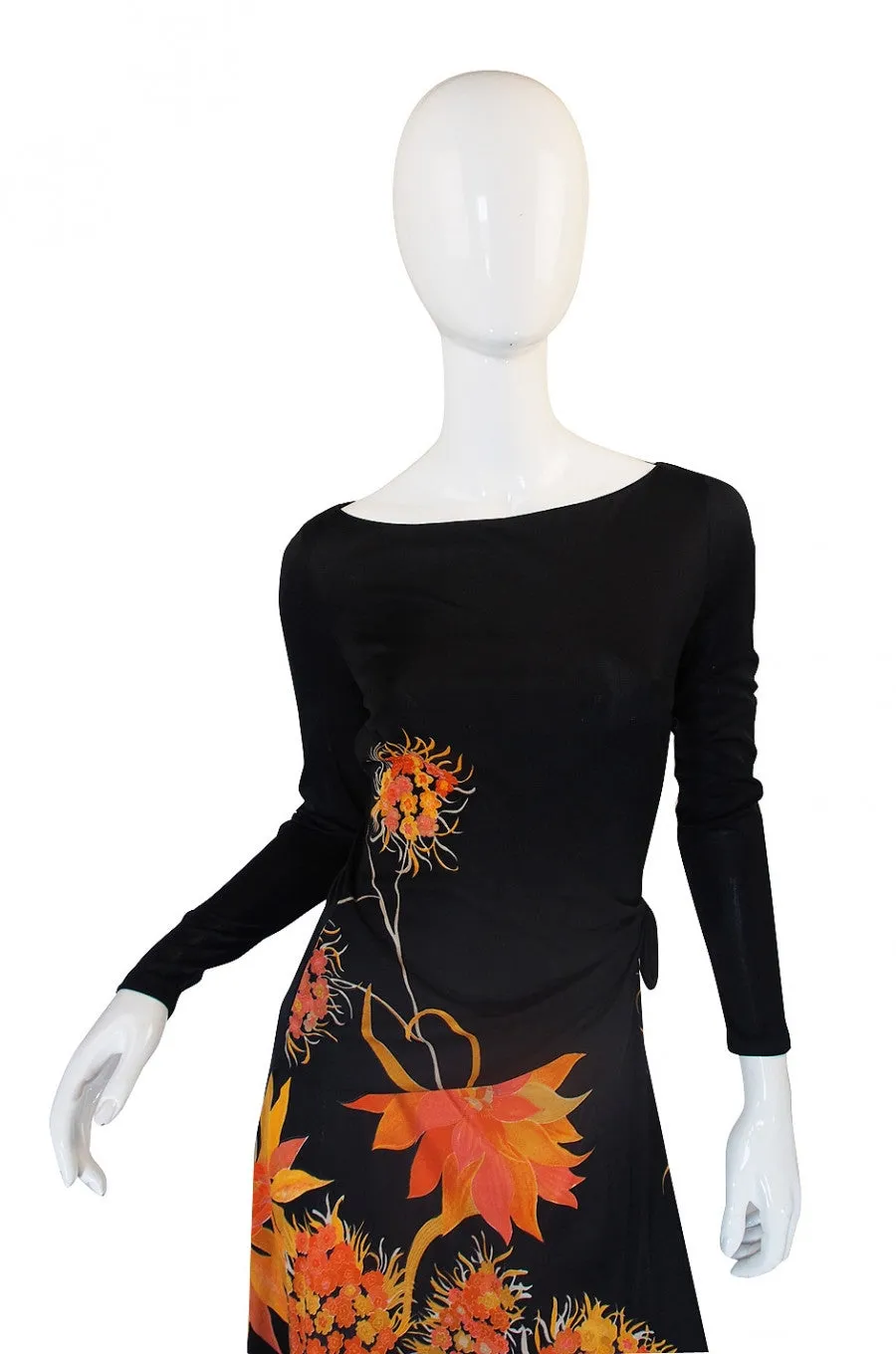1970s Mac Tac Jersey Print Dress