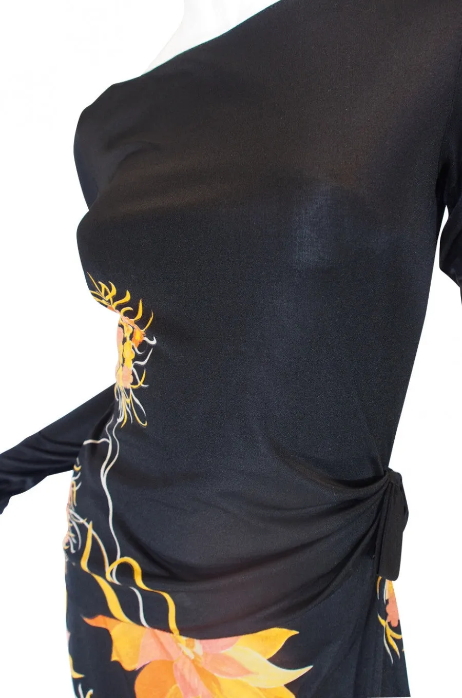 1970s Mac Tac Jersey Print Dress