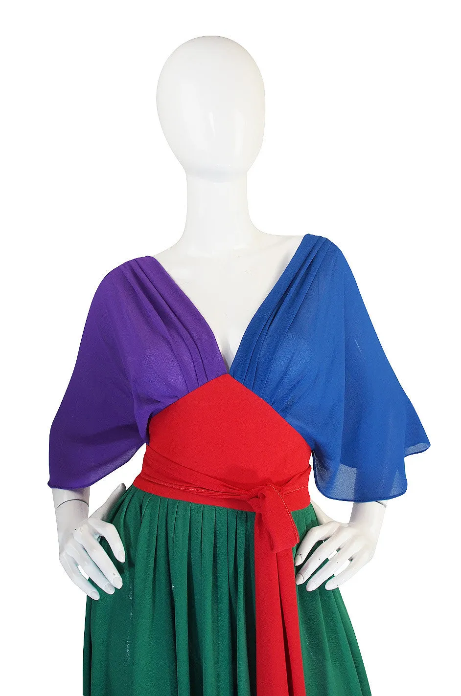1970s Wrap Color Block Giorgio Sant 'Angelo Dress