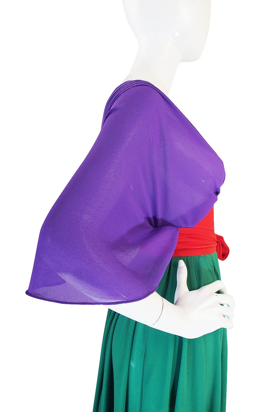 1970s Wrap Color Block Giorgio Sant 'Angelo Dress