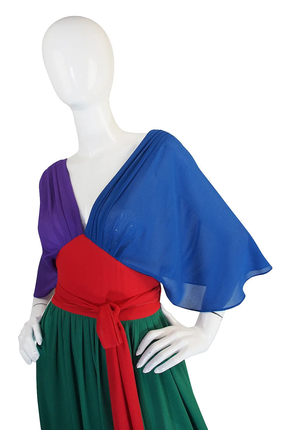 1970s Wrap Color Block Giorgio Sant 'Angelo Dress