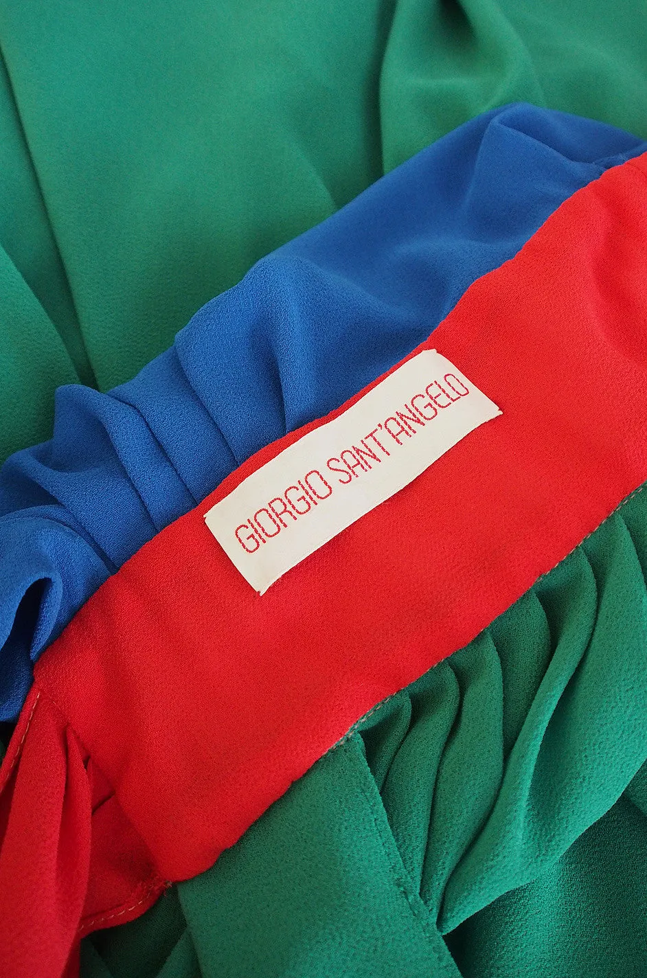1970s Wrap Color Block Giorgio Sant 'Angelo Dress