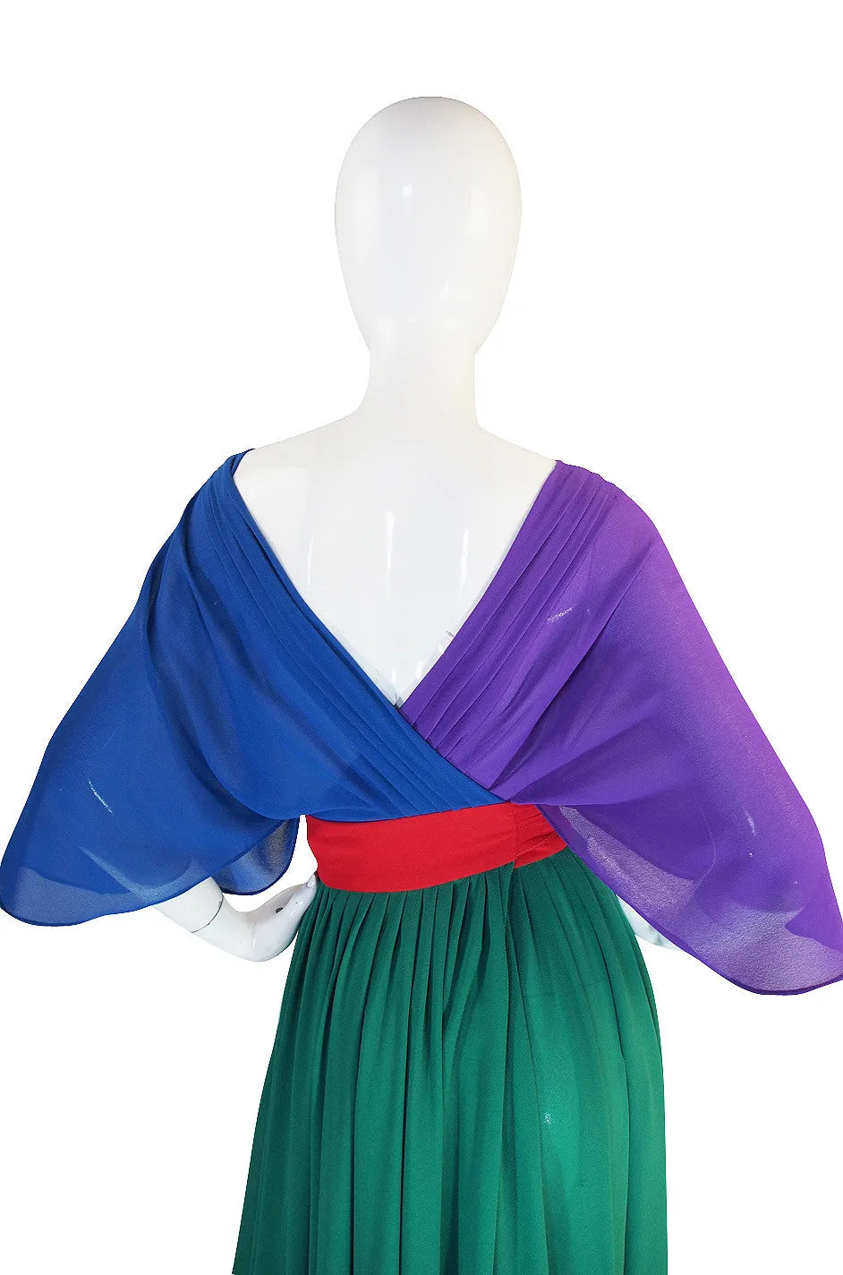1970s Wrap Color Block Giorgio Sant 'Angelo Dress
