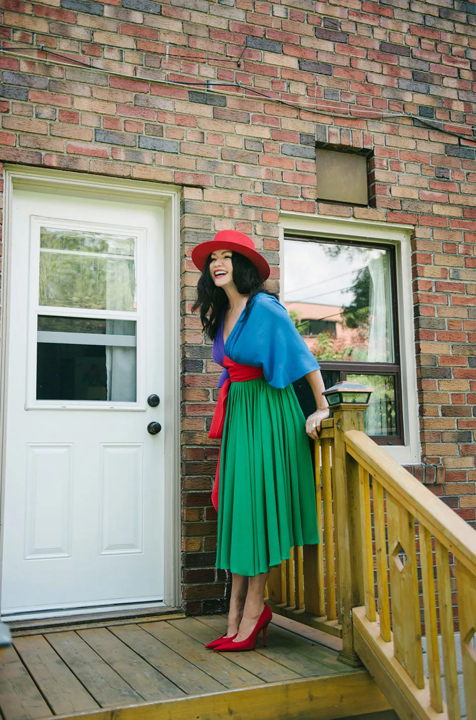1970s Wrap Color Block Giorgio Sant 'Angelo Dress