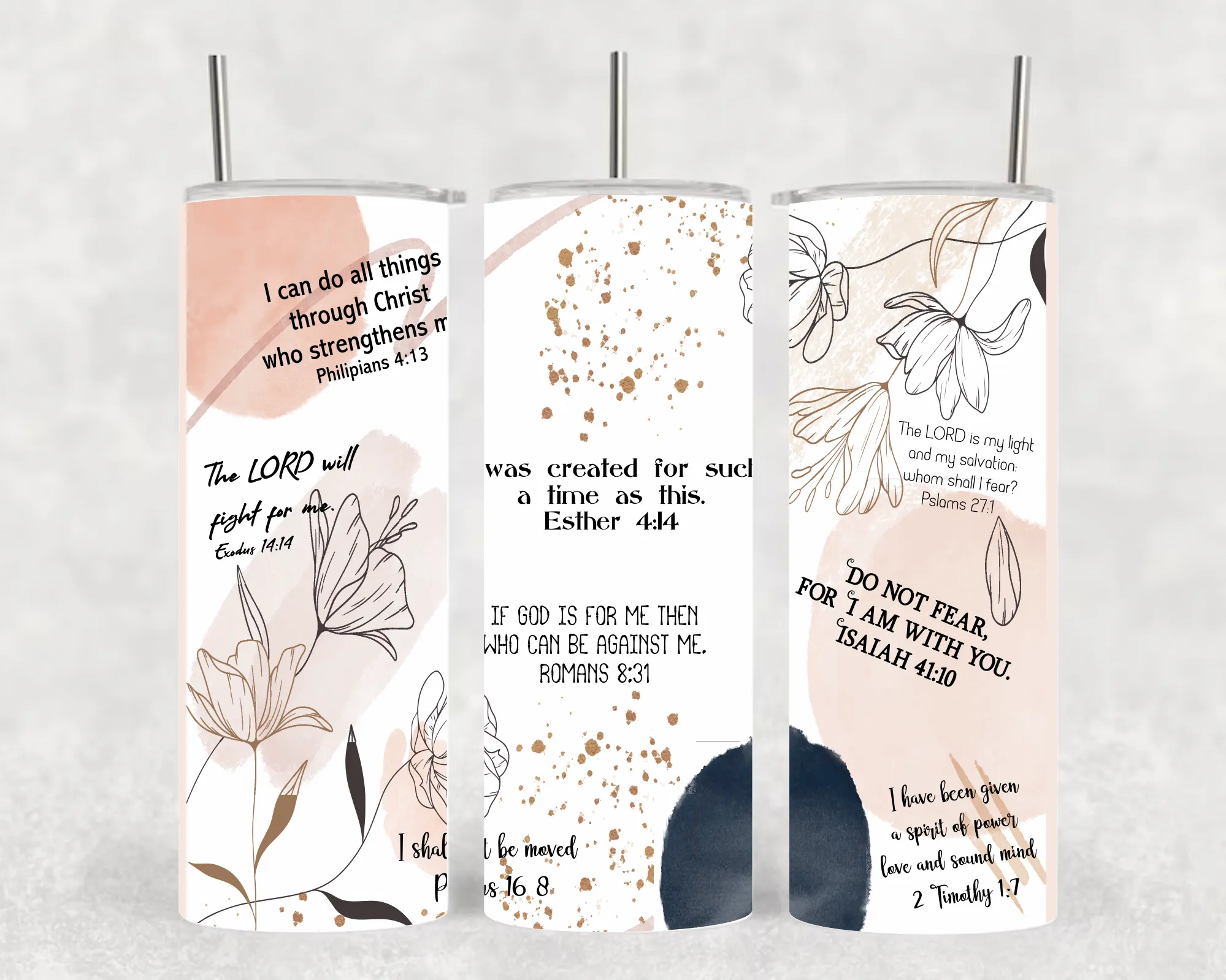 20 oz Skinny Tumbler - God's Promises
