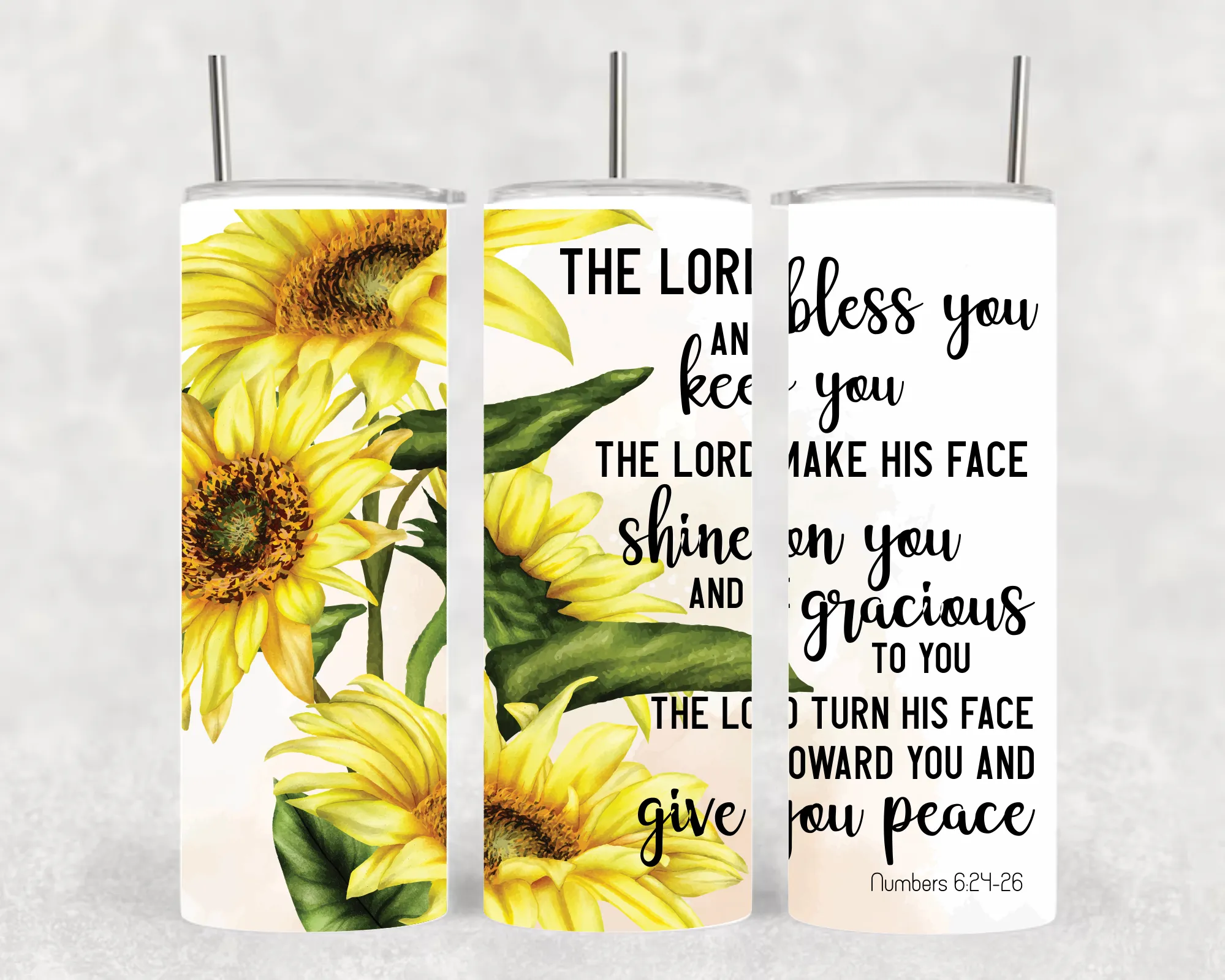 20 oz Skinny Tumbler - Sunflower Blessings