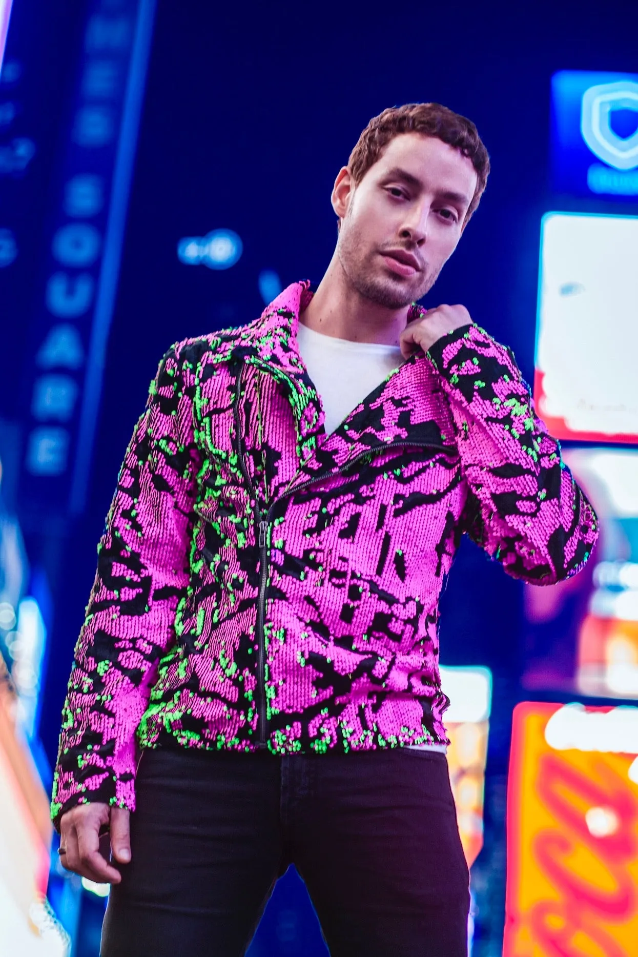 2049 Joe Sequin Neon Cross Jacket