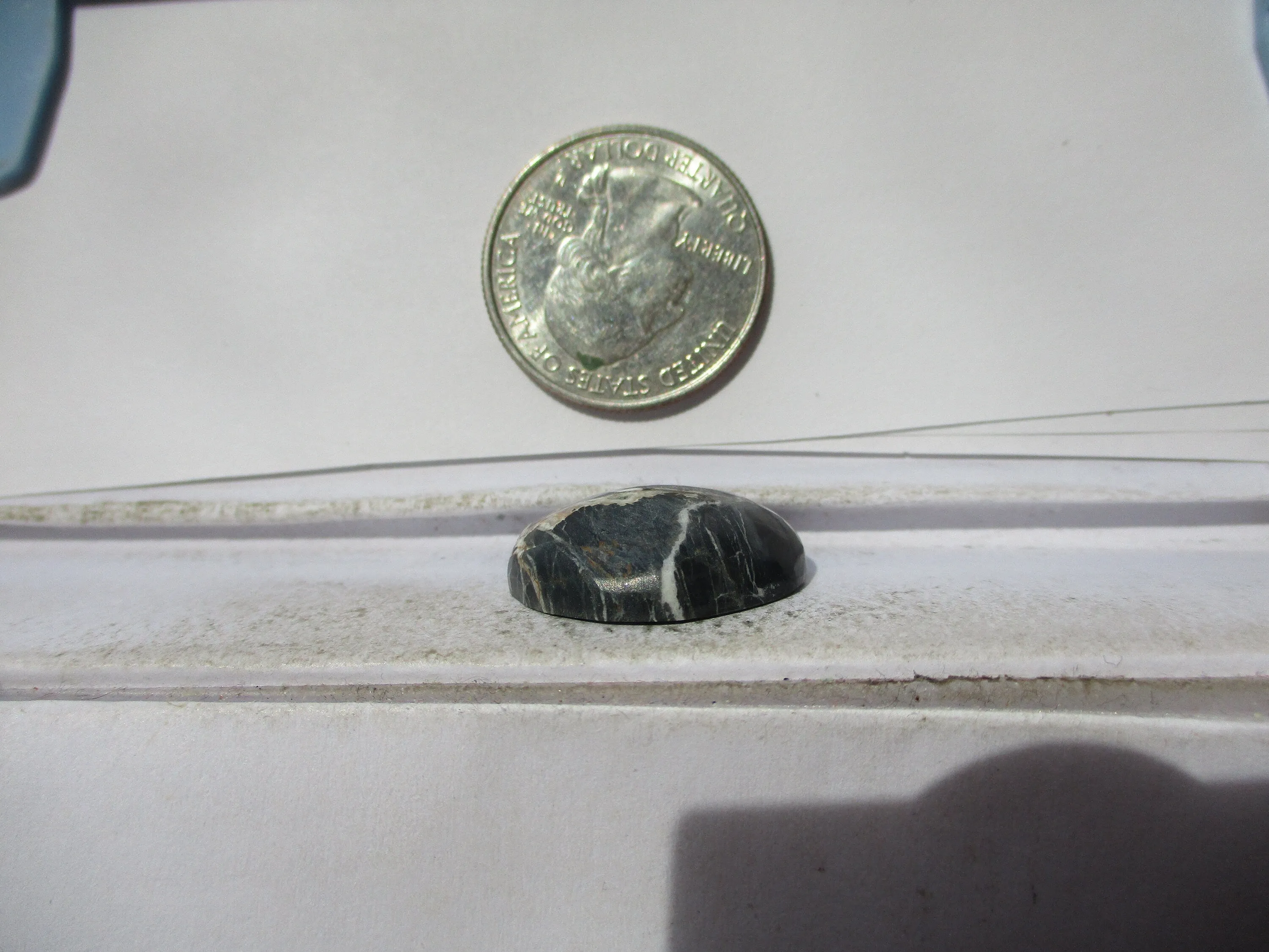 21.5 ct. (22.5x19x7 mm) 100% Natural White Buffalo Cabochon Gemstone 1DN 073
