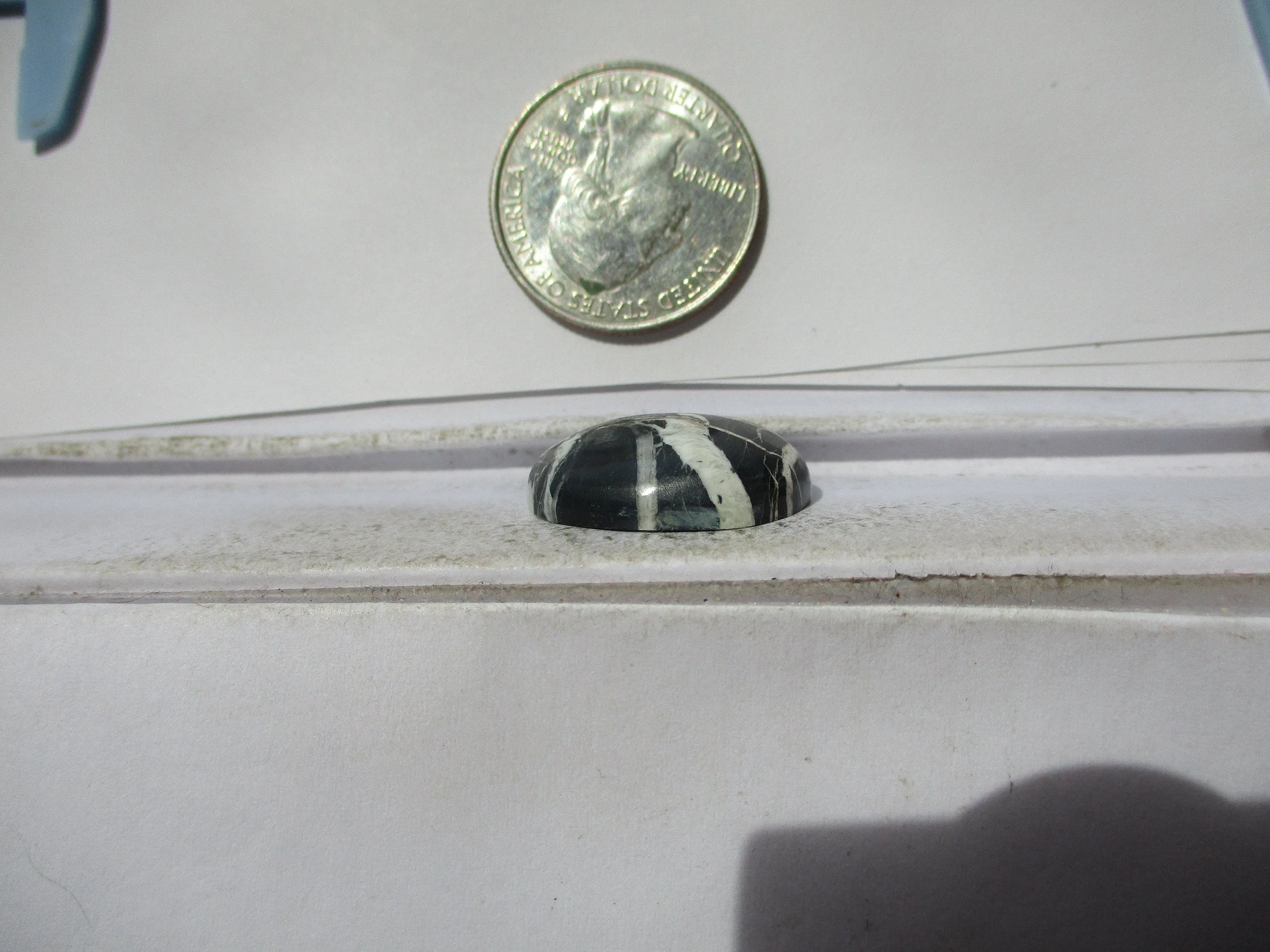 21.5 ct. (22.5x19x7 mm) 100% Natural White Buffalo Cabochon Gemstone 1DN 073