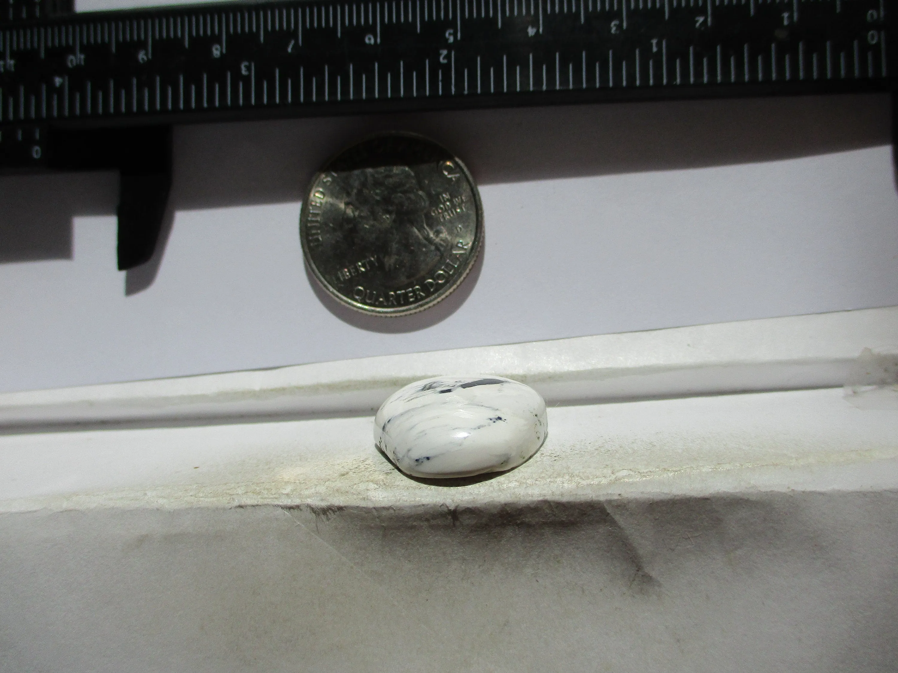26.2 ct (23x20x7 mm) 100% Natural White Buffalo Cabochon Gemstone, # 1DE 070