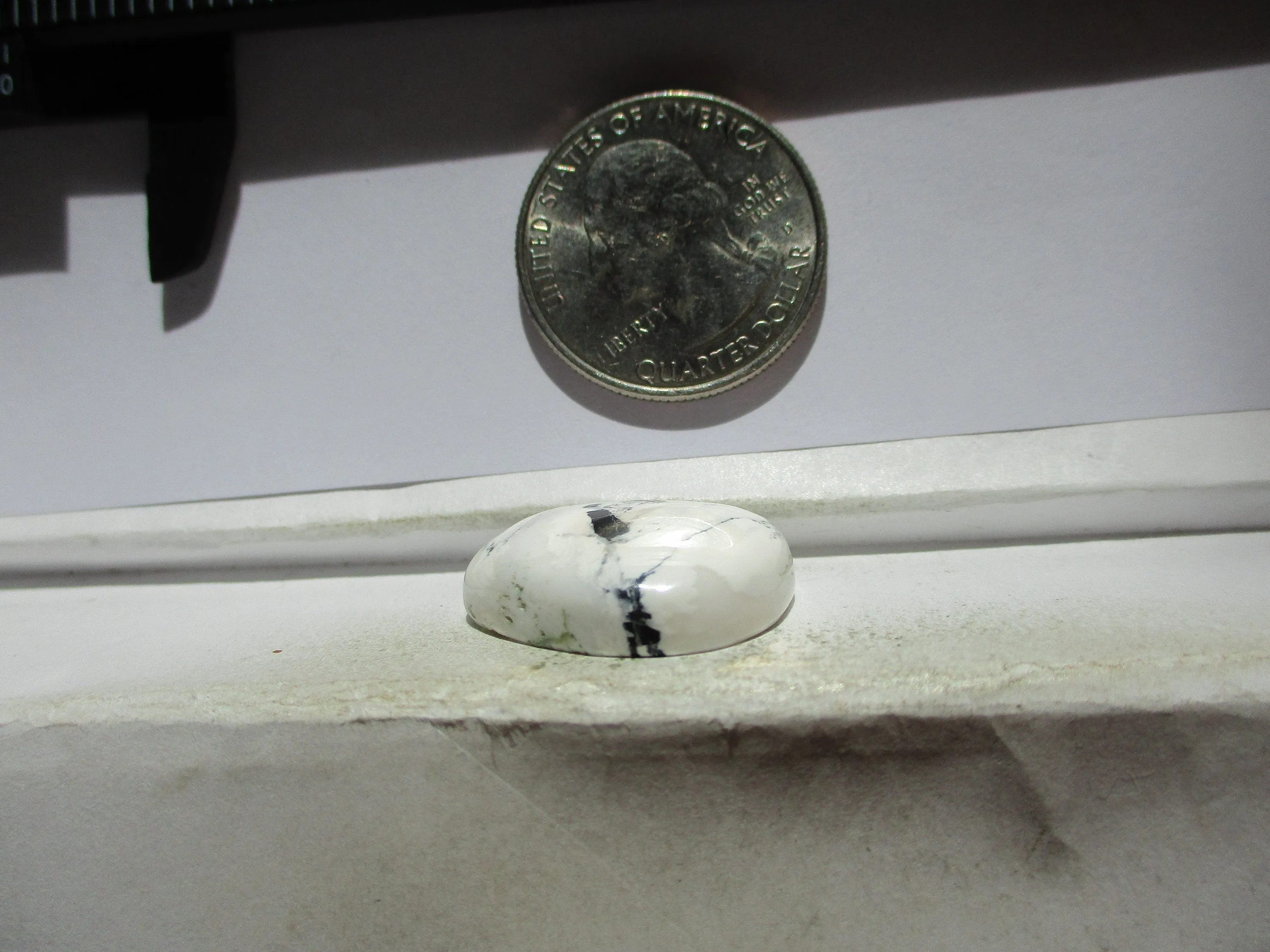 26.2 ct (23x20x7 mm) 100% Natural White Buffalo Cabochon Gemstone, # 1DE 070