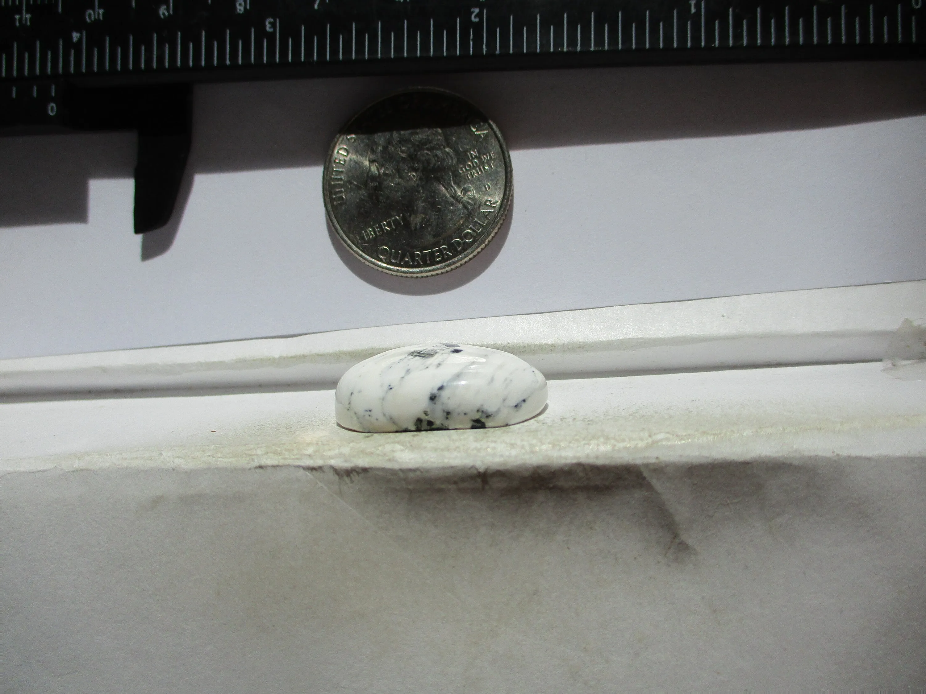 26.2 ct (23x20x7 mm) 100% Natural White Buffalo Cabochon Gemstone, # 1DE 070
