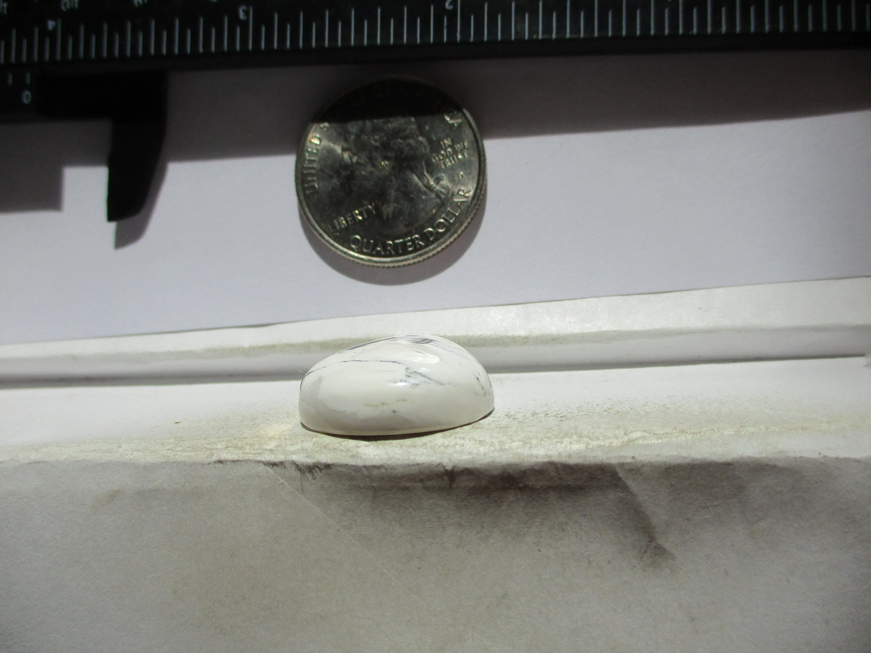 26.2 ct (23x20x7 mm) 100% Natural White Buffalo Cabochon Gemstone, # 1DE 070