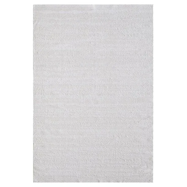 3' x 5' Area Rugs, Soft Woven Area Rug, Rectangular Floor Carpet with Rubber Antislip for Living Room Bedroom Office, Machine Washable Rugs, White
