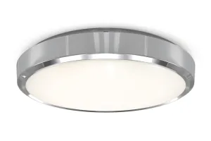 4lite Indoor Or Outdoor Round IP54 Wall/Celling LED Light 18w 1847lm Chrome Bezel Switchable Warm White Cool White