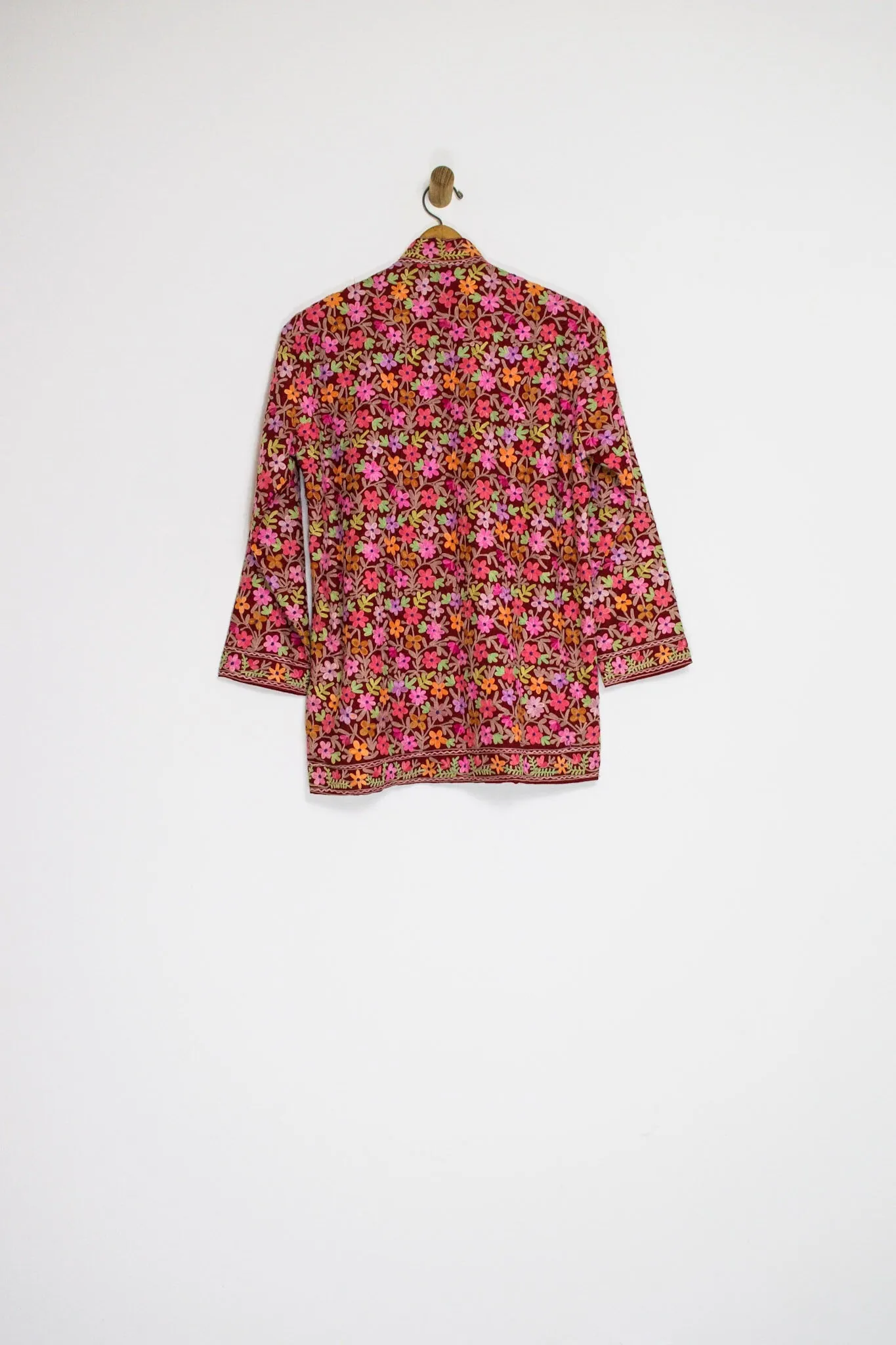 70’s FLORAL EMBROIDERED JACKET / MEDIUM