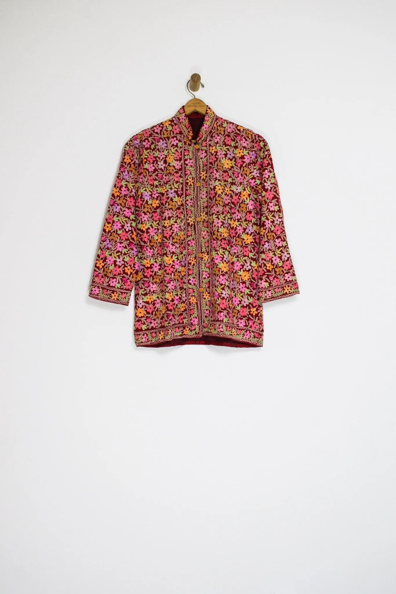 70’s FLORAL EMBROIDERED JACKET / MEDIUM