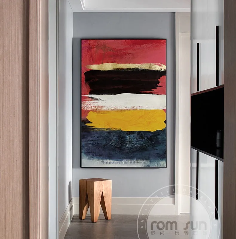 Abstract Bright Colour Blocks Wall Art