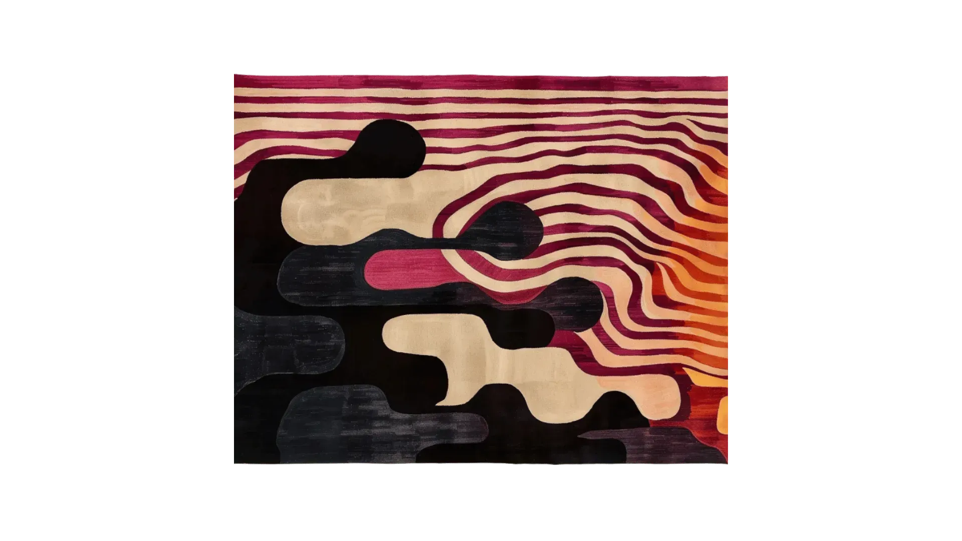 Abstract Ink Blot Hand Tufted Rug 