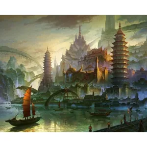Abstract Pagoda - Canvastly DIY Paint By Numbers