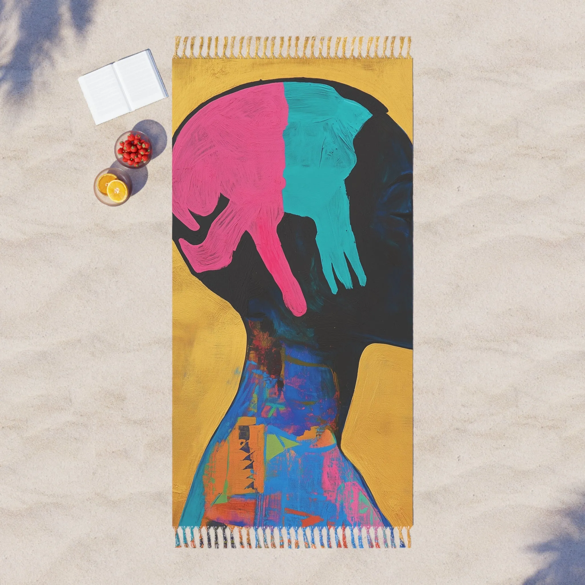 Abstract Silhouette Beach Towel