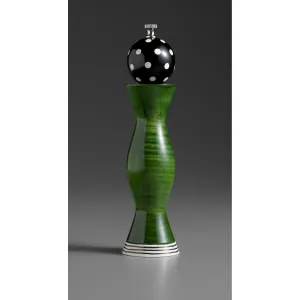 Aero in Green, Black, and White Wooden Salt Shaker or Pepper Mill Grinder by Robert Wilhelm of Raw Design