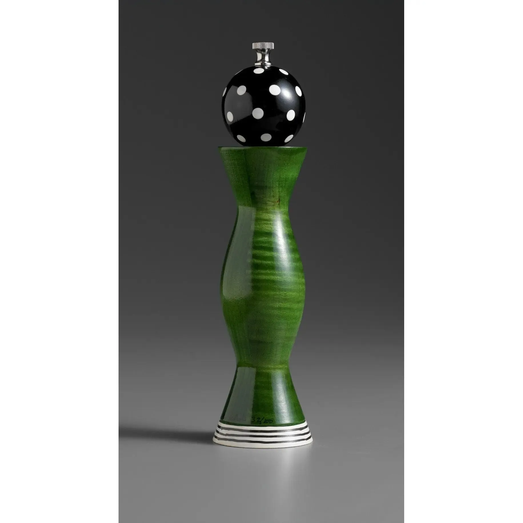 Aero in Green, Black, and White Wooden Salt Shaker or Pepper Mill Grinder by Robert Wilhelm of Raw Design