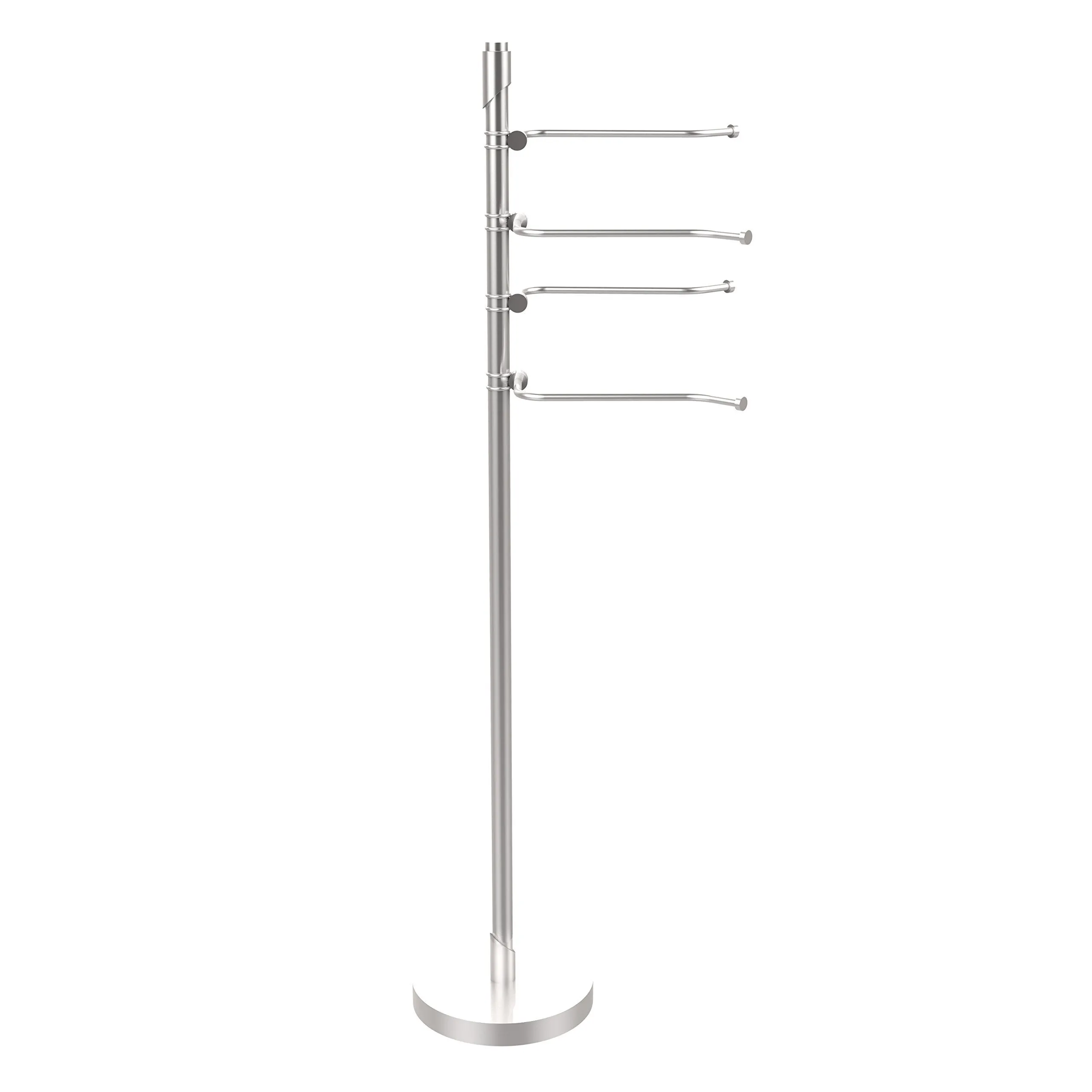 Allied Brass TR-84-SCH Tribecca Collection 49-Inch Towel Stand with 4-Swing Arm, Satin Chrome