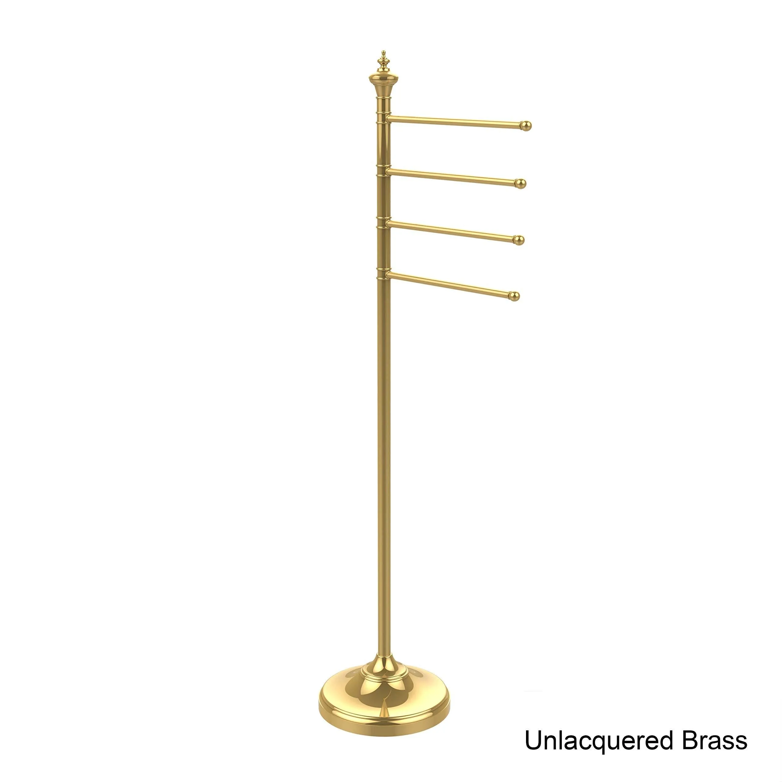Allied Precision Industries Allied Brass TS-4L-SN Towel Stand with 4 12-Inch Arms, Satin Nickel