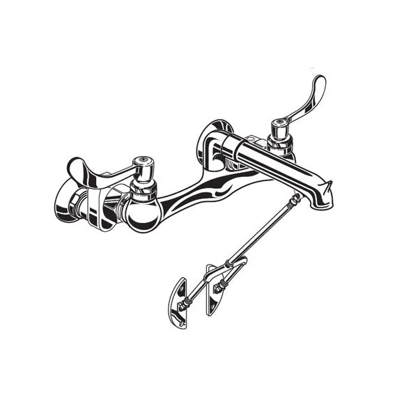 American Standard Heritage Service Sink Faucet with Bottom Brace and Offset Shanks