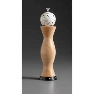 Apex AP-2 in Natural Wood, Black, and White Wooden Salt Shaker or Pepper Mill Grinder by Robert Wilhelm of Raw Design