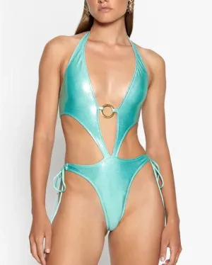 Aqua Tie Up Bodysuit