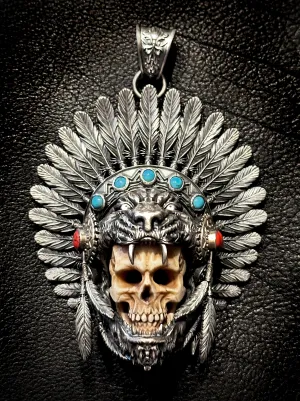 Aztec Mexican Warrior Amulet Pendant