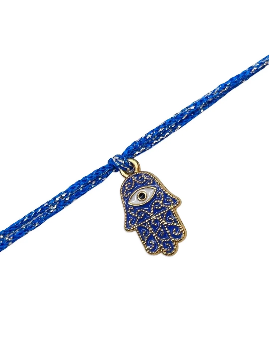 Beautiful Designer Hamsa Evil Eye Rakhi Blue Thread Rakhi For Raksha Bandhan