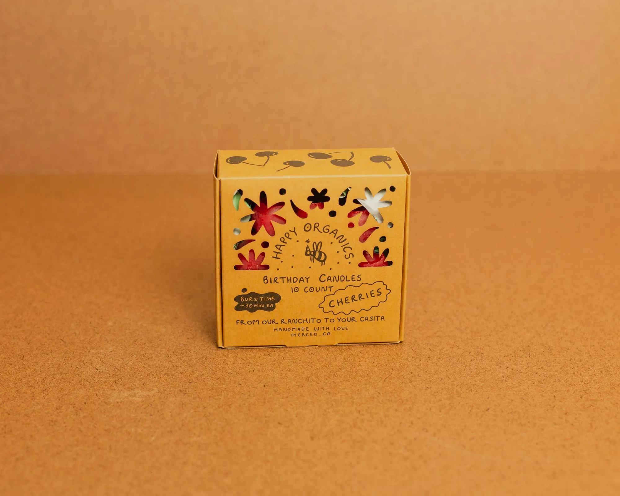 Beeswax Cherry Birthday Candles by Happy Organics