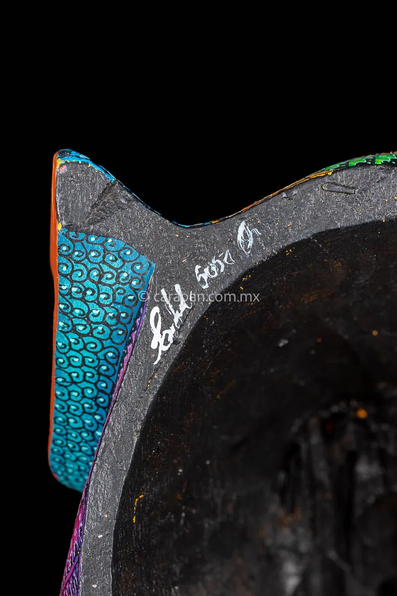 Big Jaguar Head Oaxacan Wood Carving Alebrije