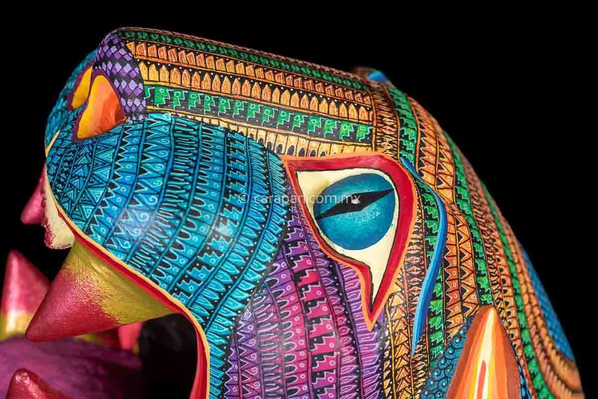 Big Jaguar Head Oaxacan Wood Carving Alebrije