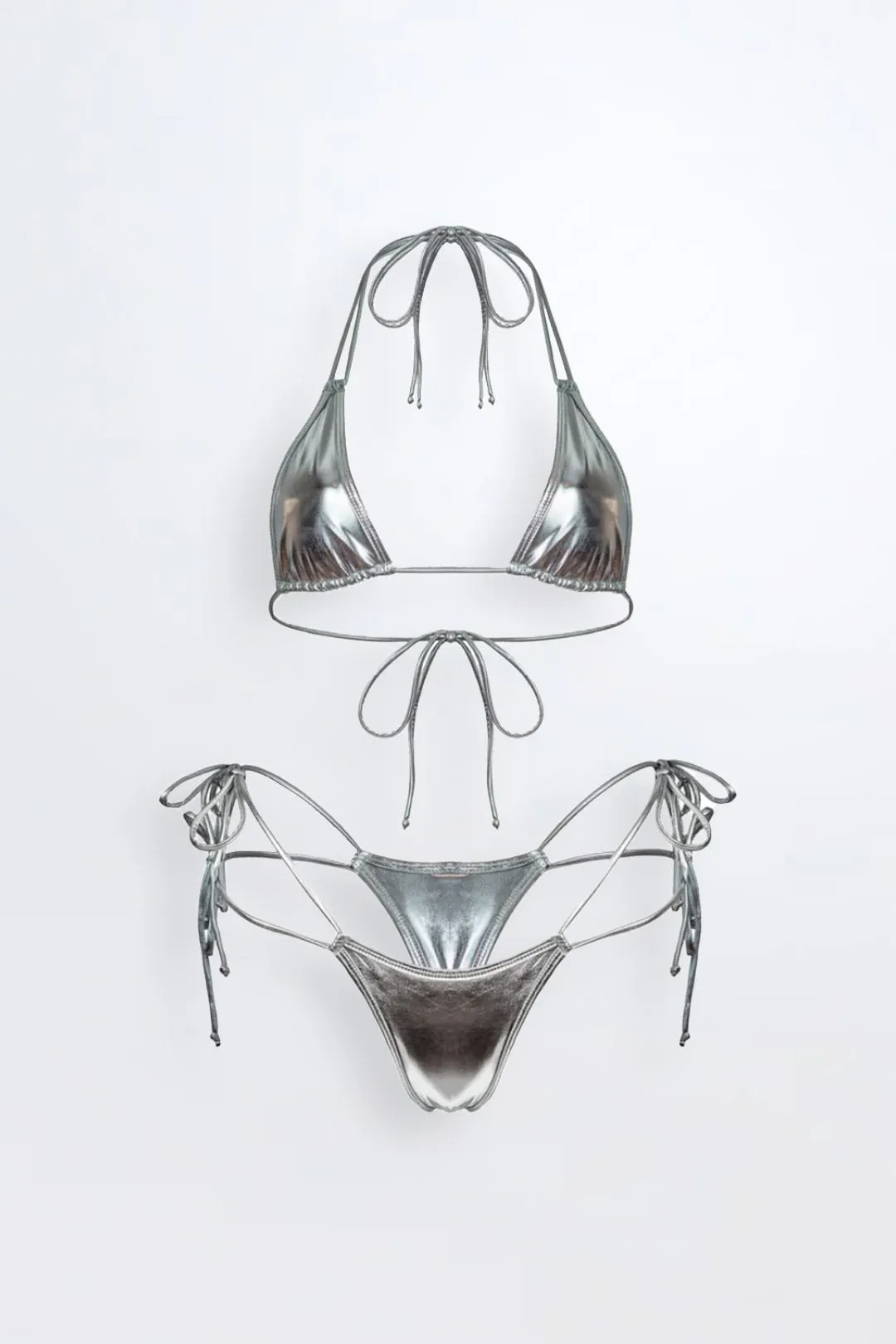 Bikini Set Micro Metallic Silver