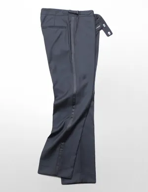 BKT50 Tuxedo Trouser in Super 110s - Black with Satin Stripe