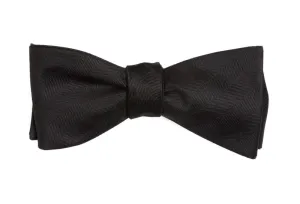 Black Herringbone Vow Bow Tie