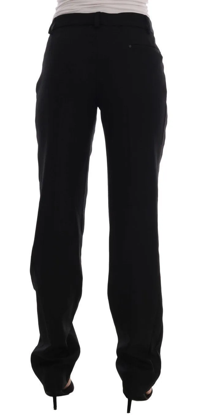 Black Wool Straight Formal Pants