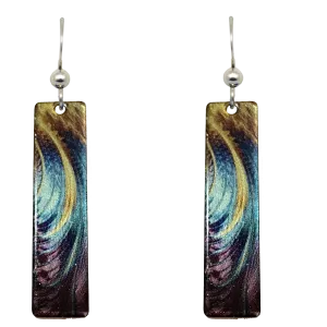 Blue and Gold Plume earrings #2532
