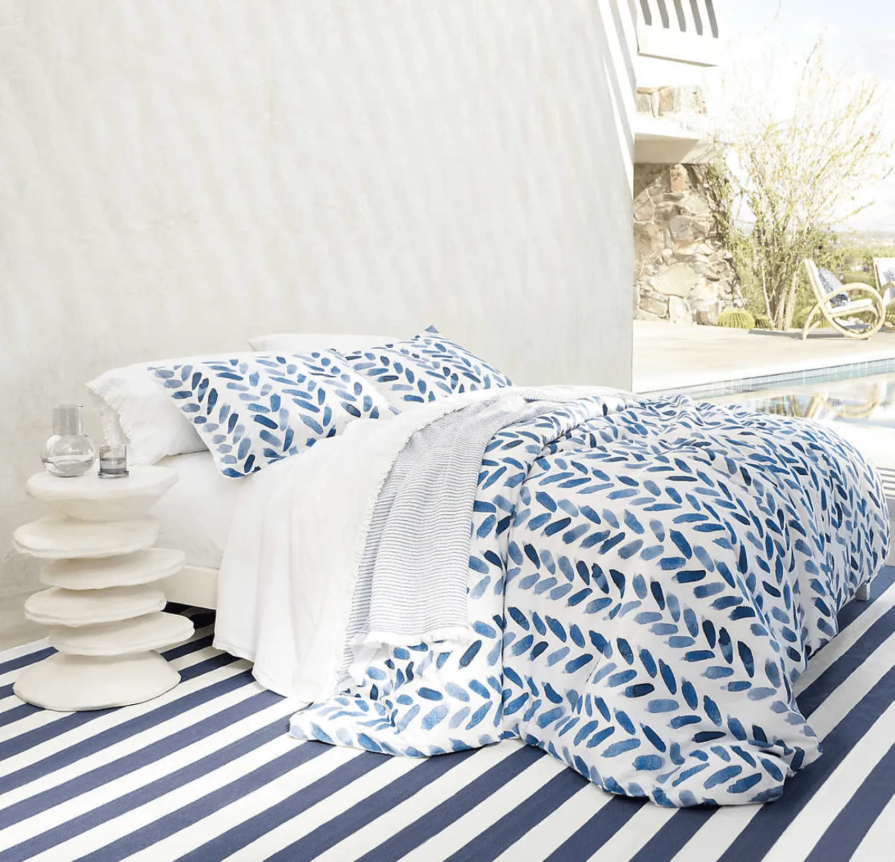 Blue Brush Duvet Cover