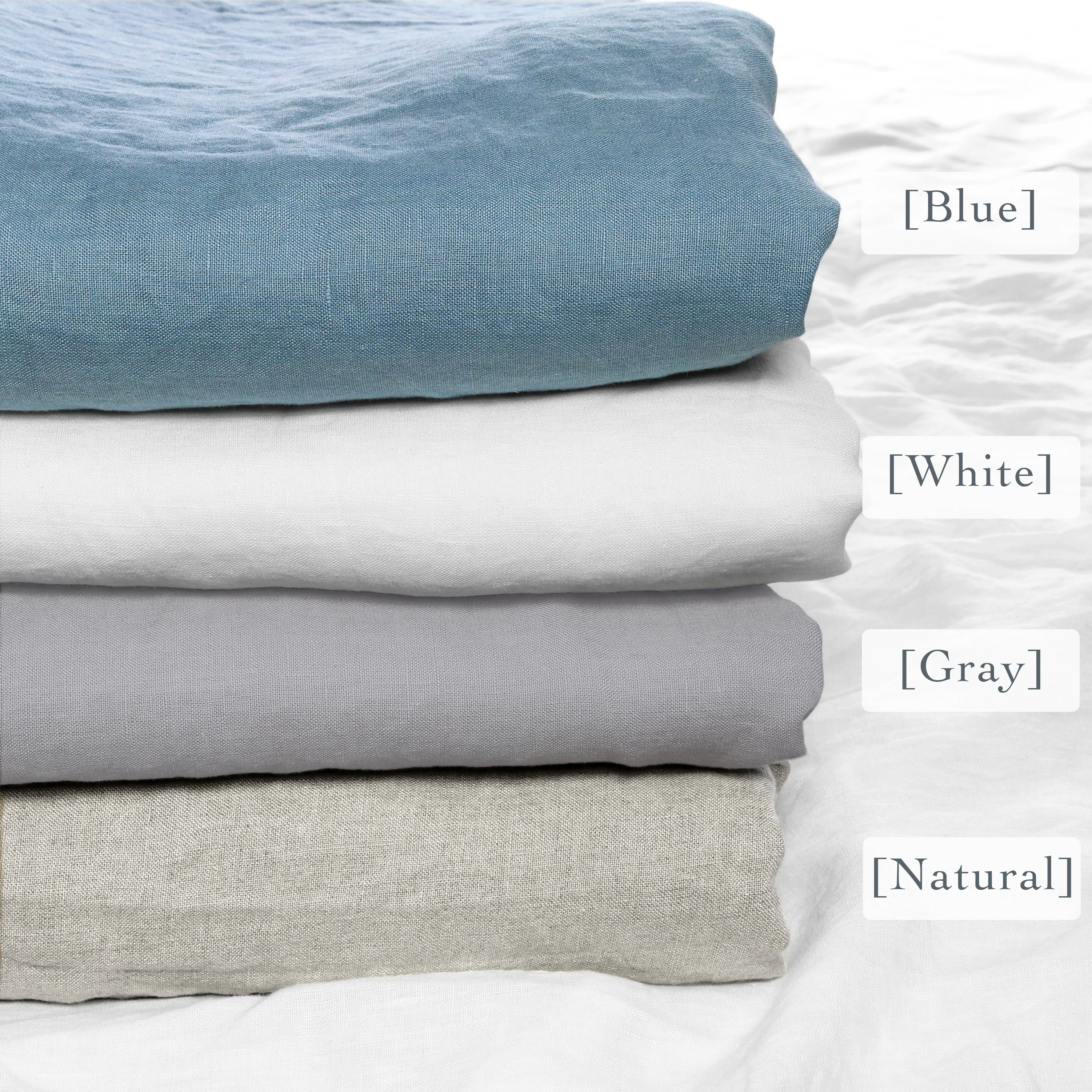 Blue Stonewashed Duvet Cover Set Organic 100% French Linen