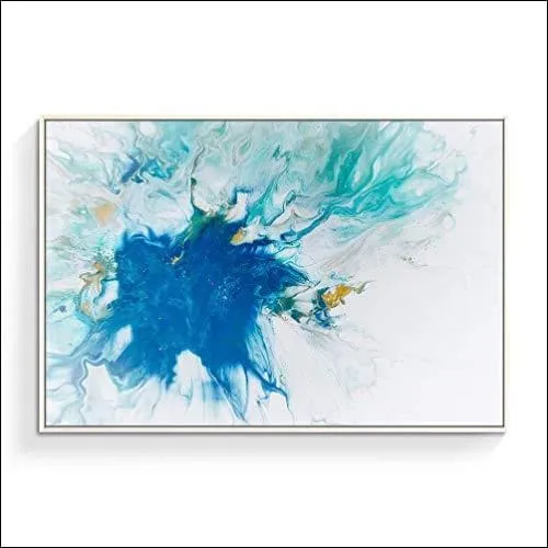 Blue Swirl Abstract Framed Canvas Wall Art